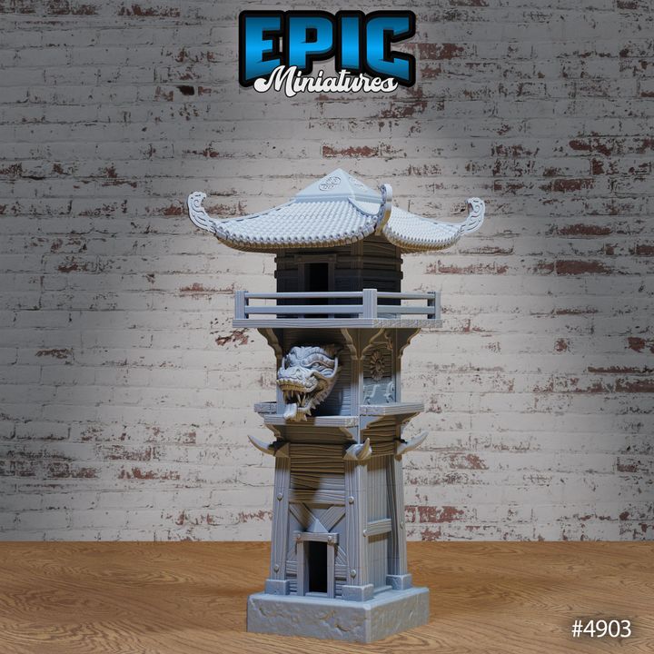3D Printable Dragon Watch Tower / Eastern Defense